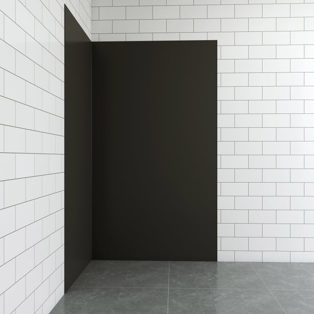 Panneau Mural pour Douche en Aluminium avec les Profiles, Noir 90x100x210 cm - Habillage Mural Étanche pour Salle de Bain, Installation Rapide