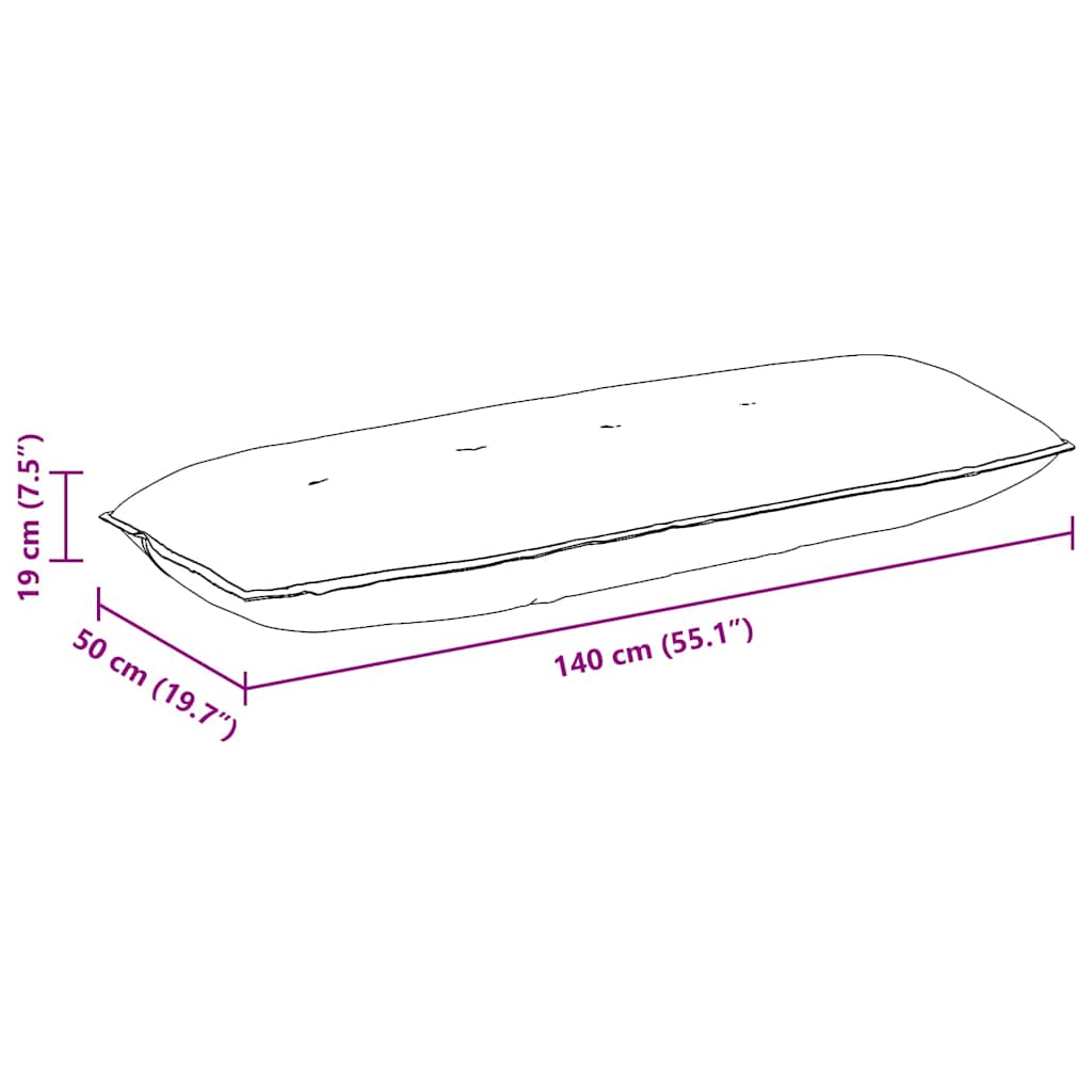 Coussin de Dos Noir 140 x 50 cm Tissu en microfibre vidaXL - 3