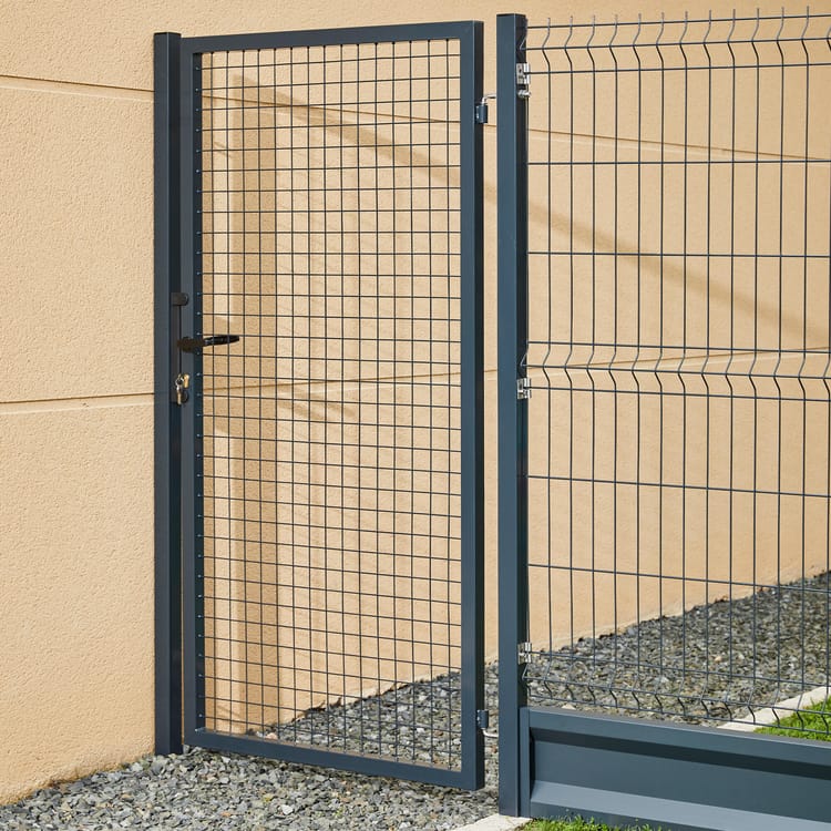 Portillon grillagé Garden+ gris, l.100 x H.125 cm - 2