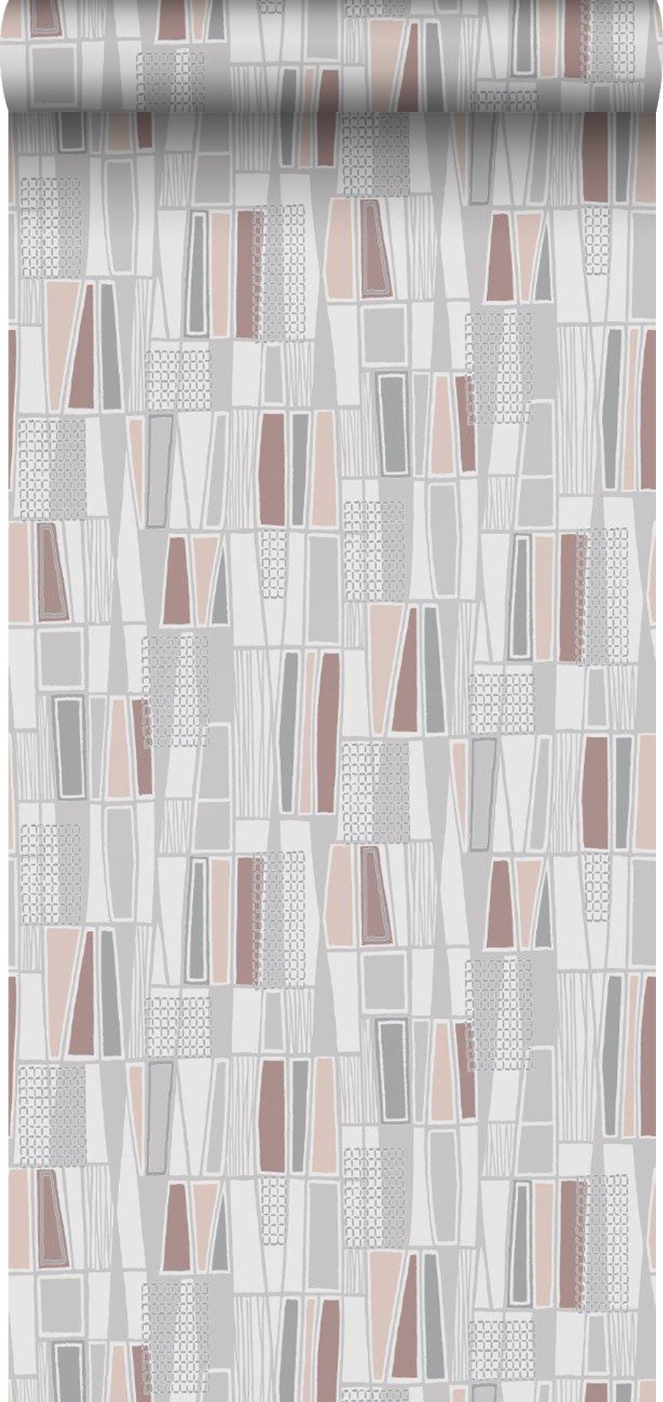 Tapeta figury geometryczne szarymIterakota - 53 cm x 10.05 m - BORASTAPETER
