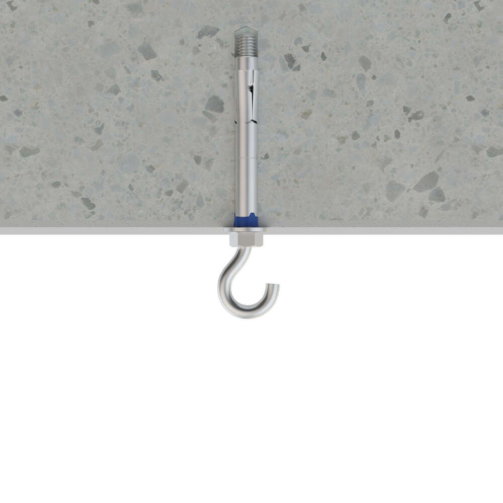 Cheville anti-rotation pour charges moyennes - Crochet M10 x 70 Ø12 - Boite de 50 - 2
