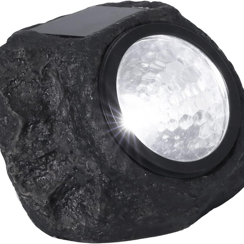 Lampa solarna LED z motywem kamienia, lampa solarna LED z kamieniem. Wykonana z tworzywa sztucznego. Lampa do ogrodu, na patio, ścieżki i balkony