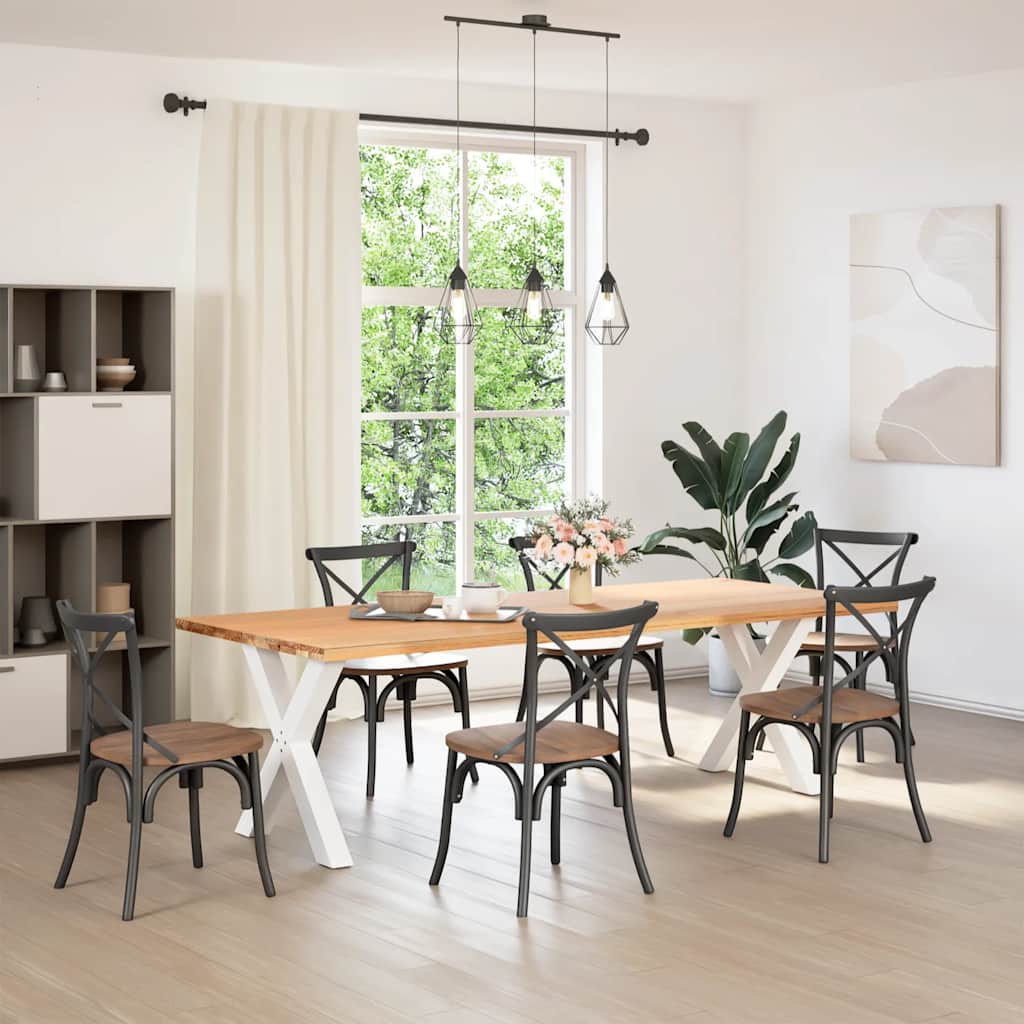 Maison Exclusive - Pieds de table à manger en forme de X, 2 pièces, blanc, 70 x (72-73) cm, acier - 2