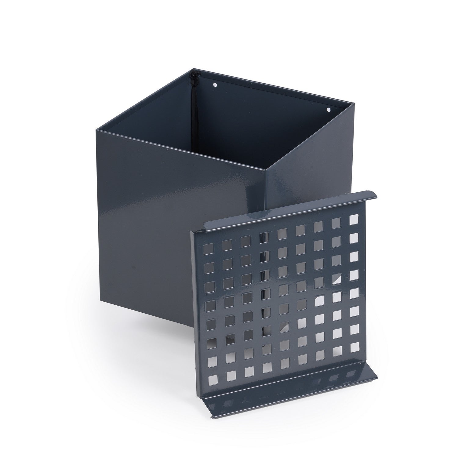 Boite à eau gris anthracite RAL 7016 200 x 200 sortie Ø 100 avec grille anti-feuilles - LPP - 2