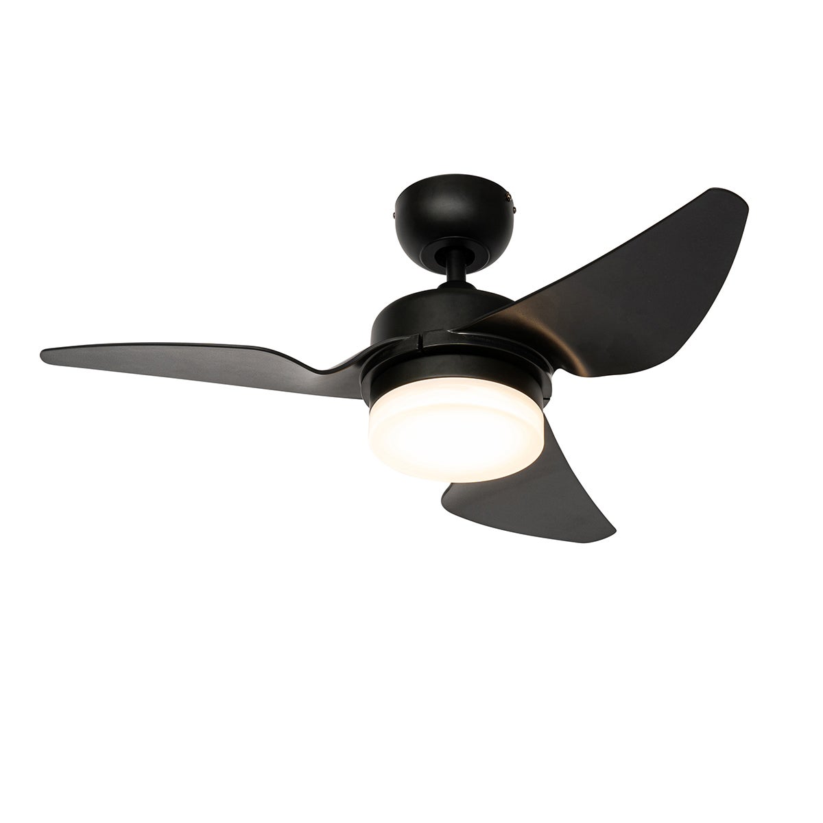 Wentylator sufitowy czarny 86,7 cm z LED z funkcją ściemniania i pilotem - Yuki