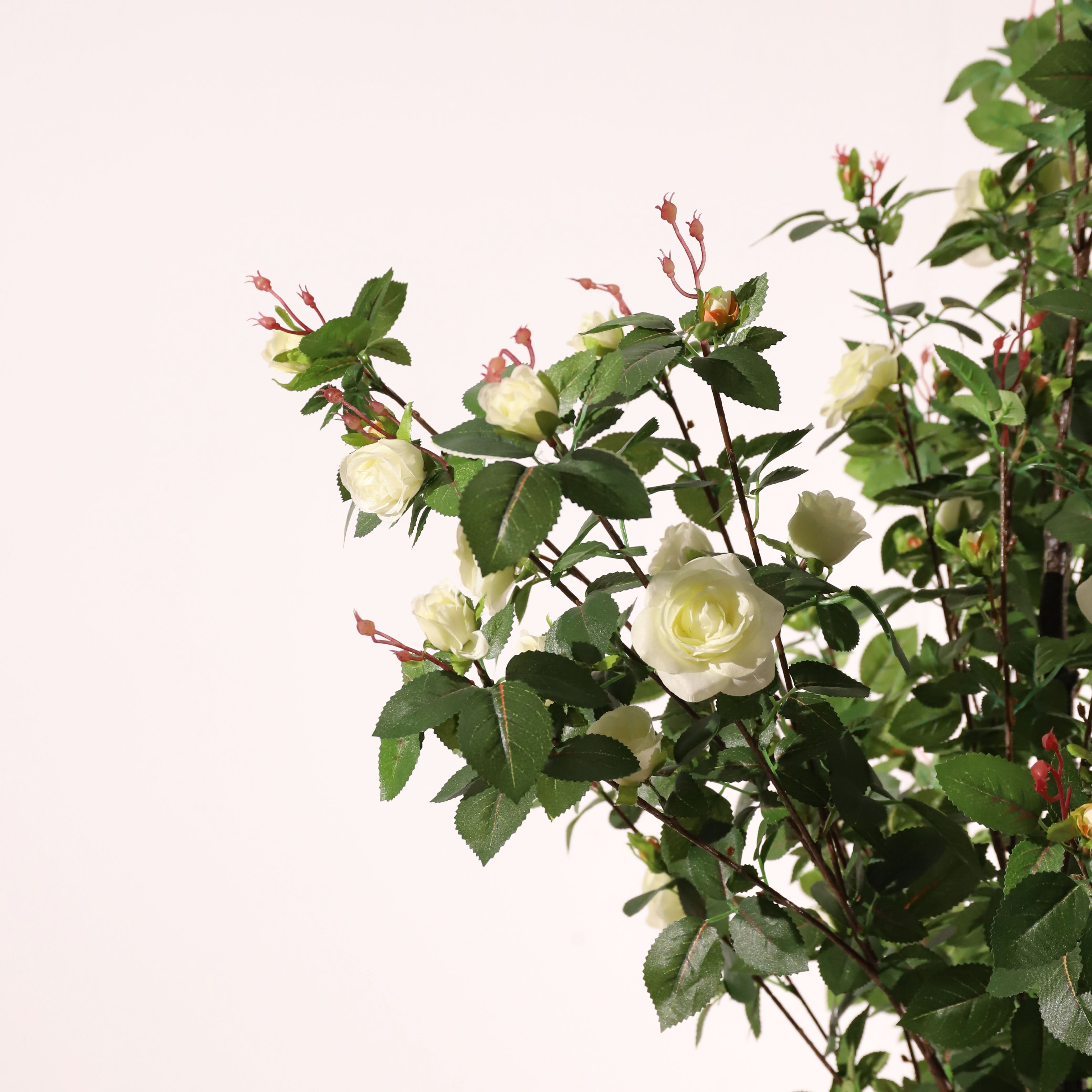 Plante artificielle Rosal Verde y blanco 160 cm | Naturing Monde - Pour intérieur - En pot de 19 cm - 6
