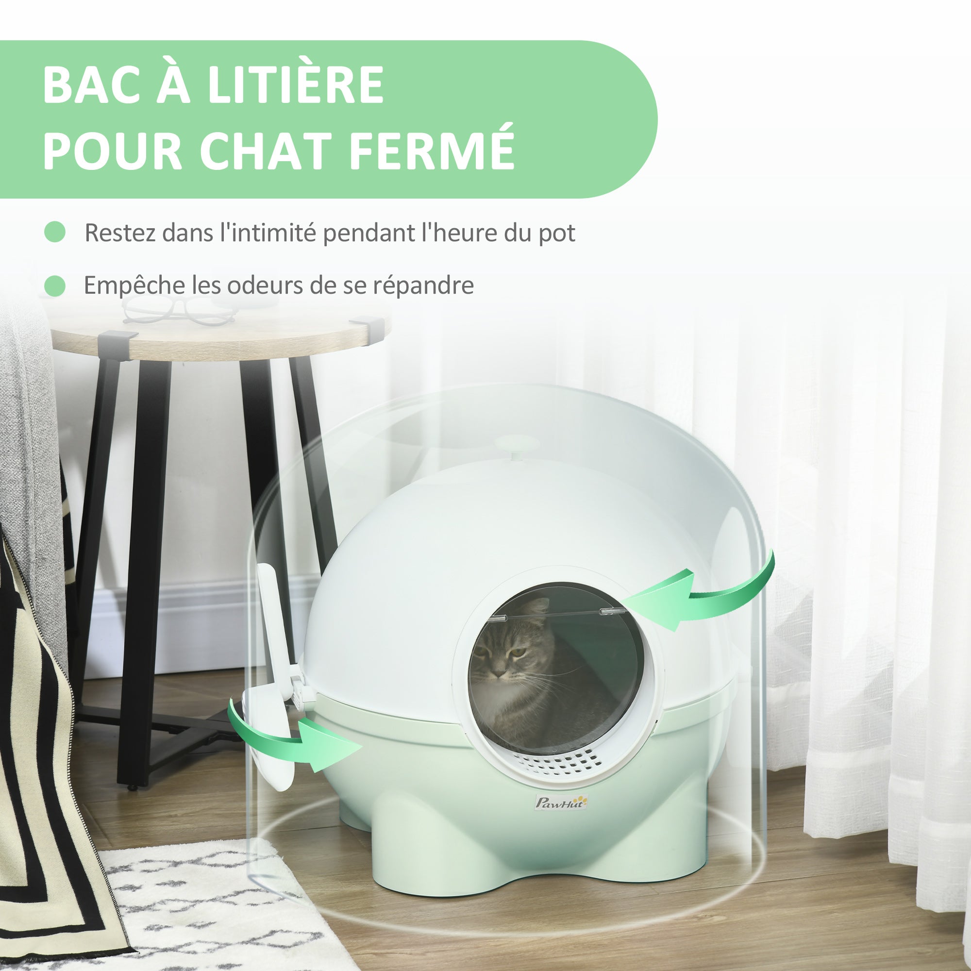 Bac à litière pour chat PP PawHut - 6