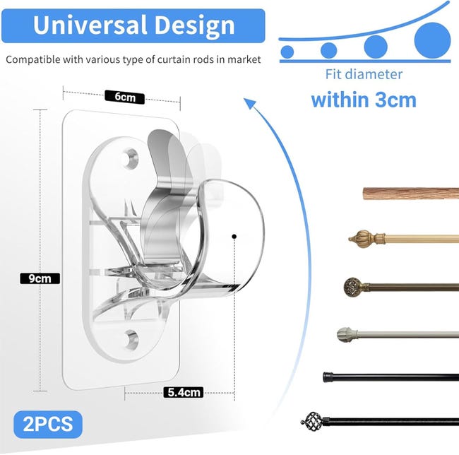 2 Pezzi Senza Trapano Staffe Per Aste Per Tende Senza Perforazione Ganci Per Aste Per Tende Autoadesive Ganci Per Aste Per Tende Regolabili Senza P9345435 2 Pezzi Senza Trapano Staffe Per Aste Per Tende Senza Perforazione Ganci Per Aste Per Tende Autoadesive Ganci Per Aste Per Tende Regolabili Senza P9345435