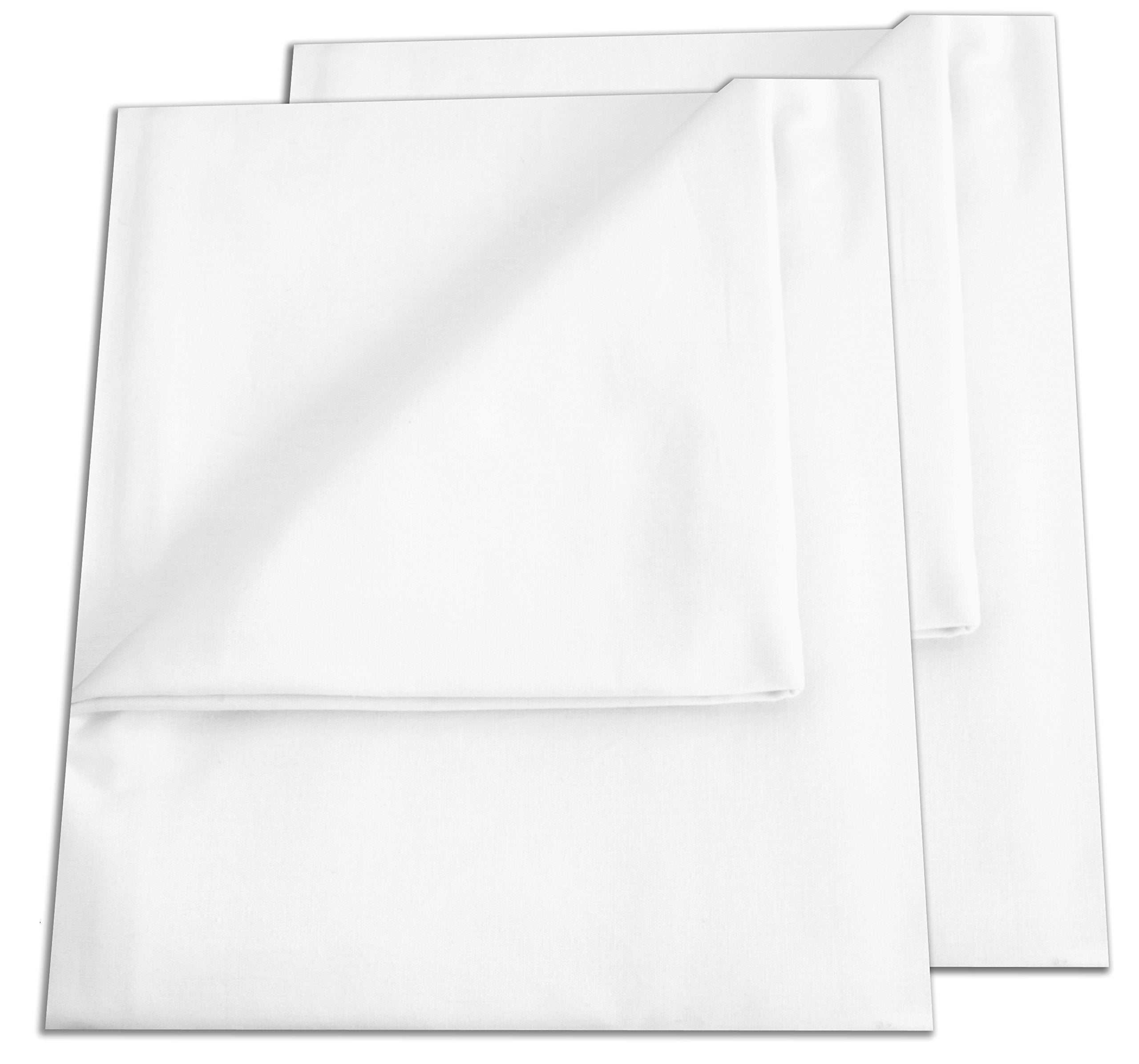 Green mark textiles, confezione da 2 lenzuola matrimoniali cotone bianco/biancheria da letto, 250 x 150 cm, colore: bianco, 100% cotone