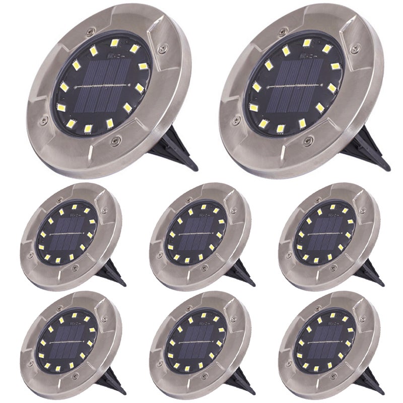 Zestaw lamp solarnych zewnętrznych LED lampy solarne gruntowe wodoodporne oświetlenie krajobrazowe ogrodu dziedziniec ścieżkę podjazd ciepłe światło