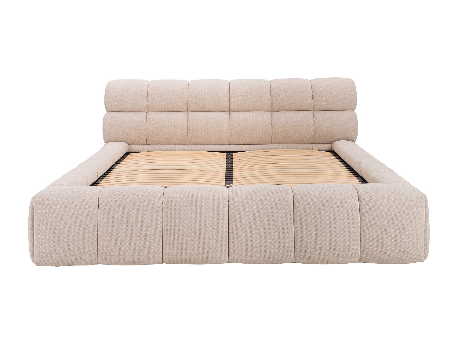 Cama com espaço de arrumação 180x200 cm tecido bege - FORVIK II de Pascal Morabito - 5