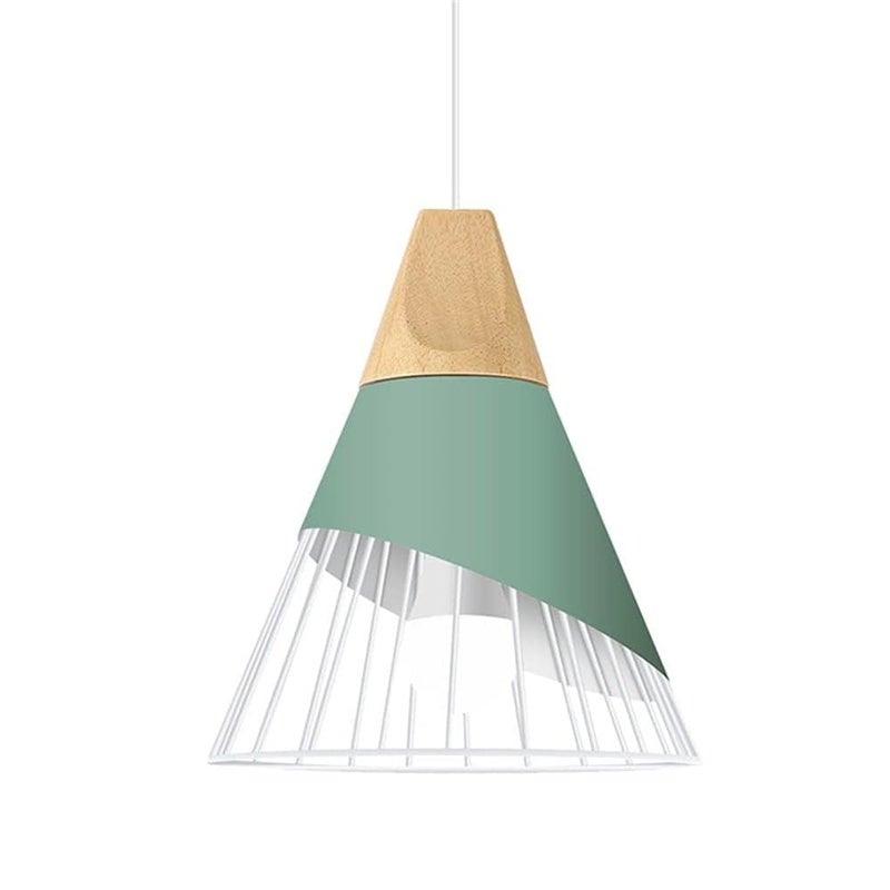 Industrialna lampa wisząca w stylu vintage z metalu, średnica 25 cm, oprawa sufitowa E27, design do kuchni, sypialni, salonu, zielona