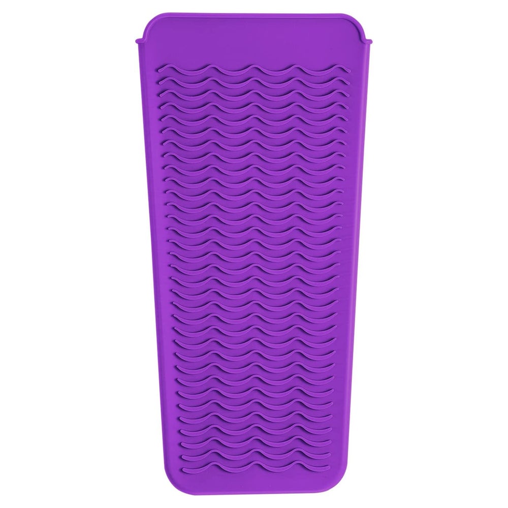 Podkładka izolacyjna z silikonu (fioletowa) do prostownicy i lokówki, torba do przechowywania akcesoriów fryzjerskich.