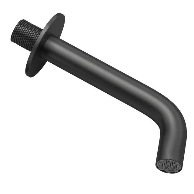 Valaz Bec rond encastré noir mat de 15 cm pour lavabo