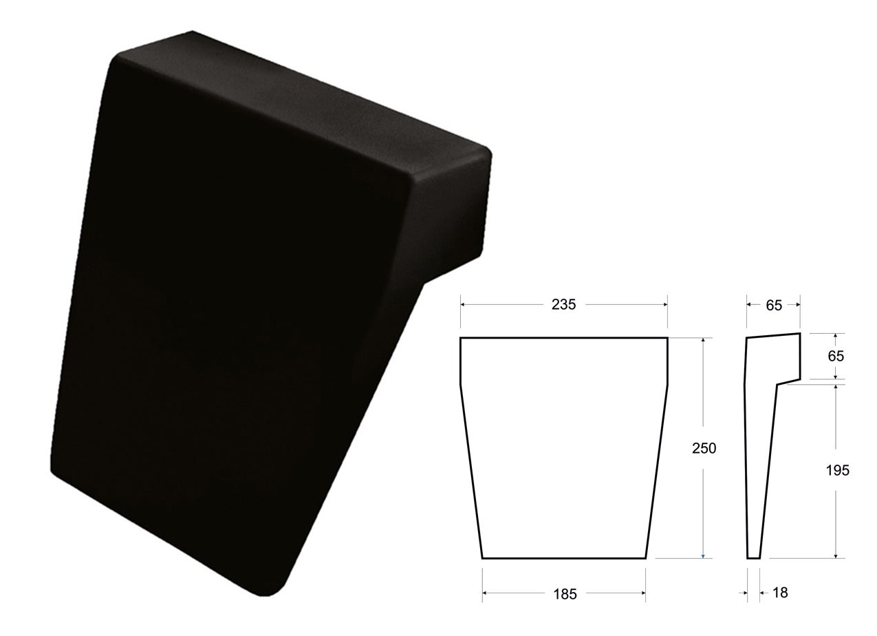 Baignoire asymétrique 170x125 Droite INTIMA SLIM acrylique blanc + Habillage en polystyrène (4 cm) + Repose Tête + Pieds + Vidage à chromé - 5