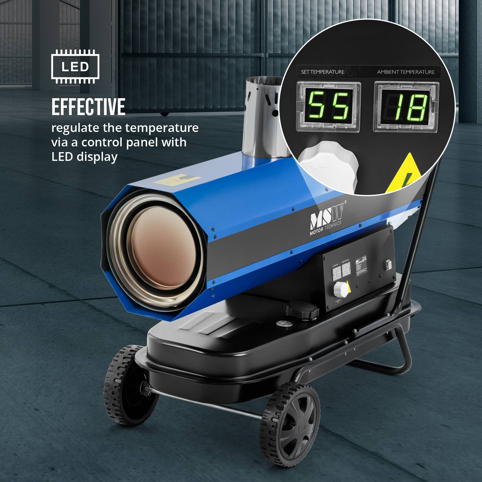 Canon à air chaud - MSW - Puissance de chauffage&nbsp;: 30000&nbsp;W - Capacité du réservoir&nbsp;: 38 l - 6