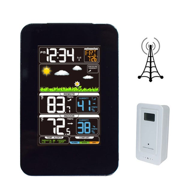 station météo intérieur/extérieur Thermometer température et humidité Monitor 12H/24H Electronic réveil prévisions météo Clock Offie chambre