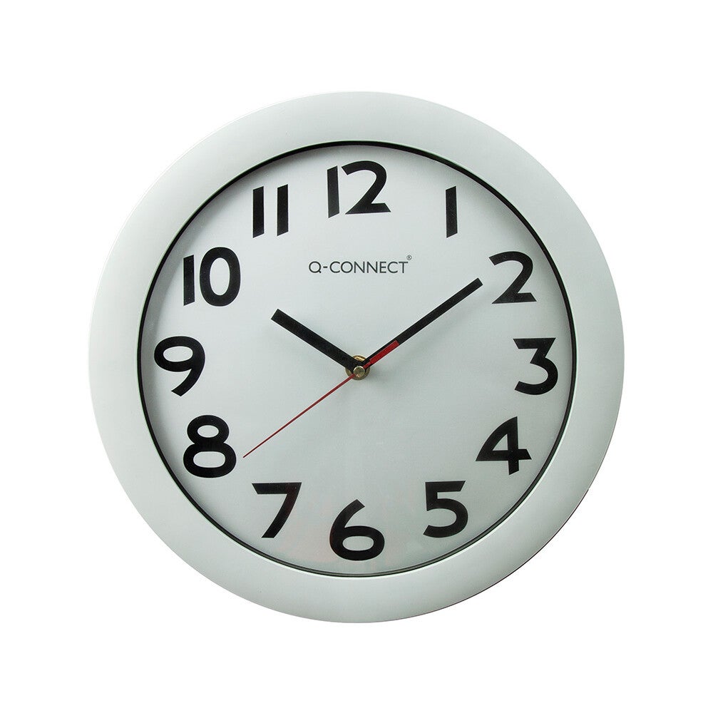 Q-connect horloge murale - Plastique - Diamètre 30 cm - Blanc - 3