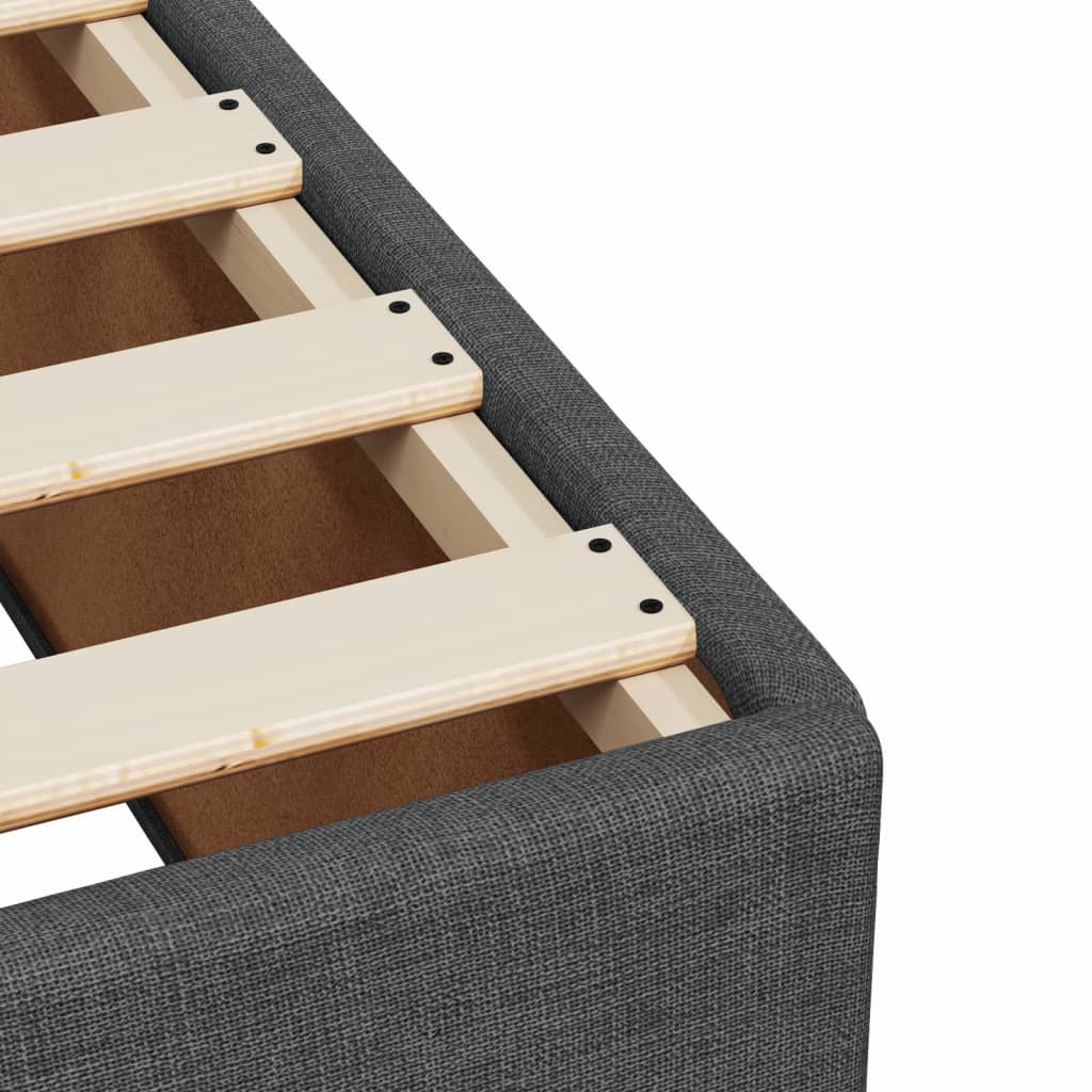 Cadre de lit sans matelas gris foncé 160 x 200 cm tissu - 7