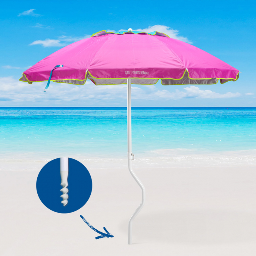 Parasol de plage léger visser protection uv GiraFacile 220 cm Apollo - 4