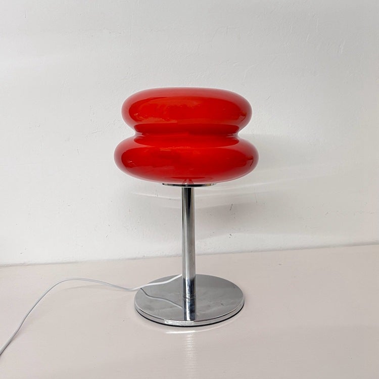 Retro lampka nocna, prosta lampa o wysokiej jakości, włącznik USB, ciepłe światło (czerwone)
