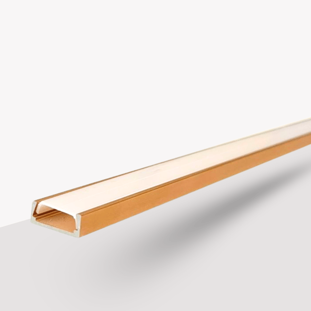 Goulotte LED Mini Encastrable 2 Mètres pour Bandes LED, Design Élégant avec Diffuseur Opalin, Parfaite pour Cuisines et Séjours (Golden Bronze)