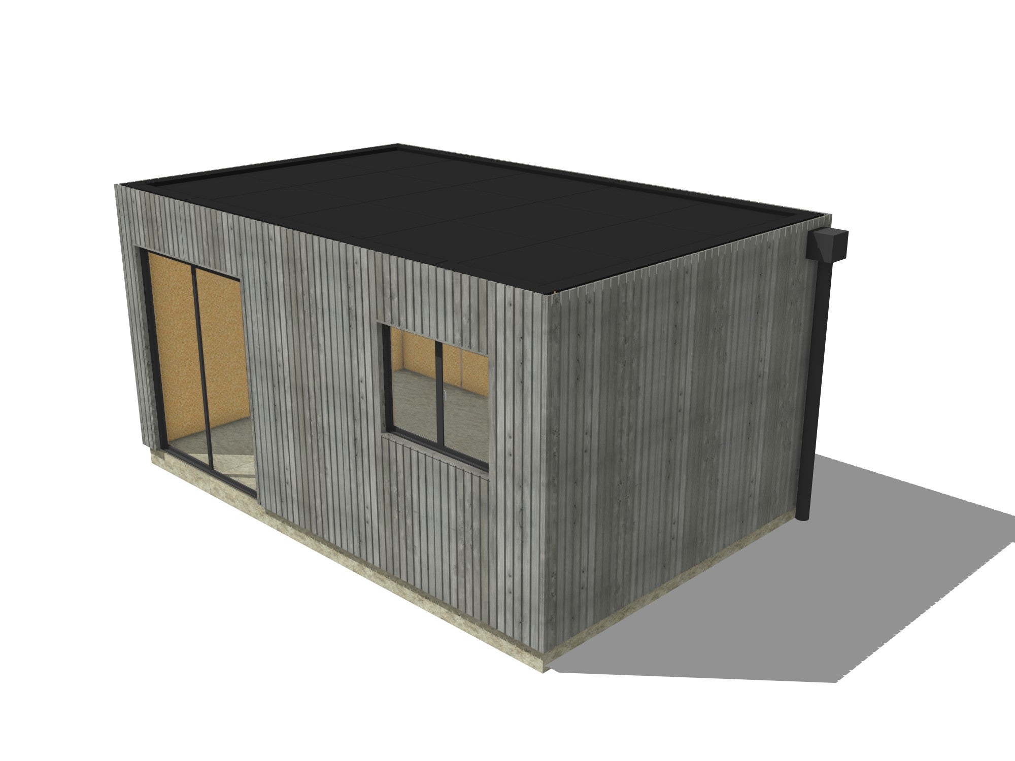 Annexe de jardin bois en bois 5,5 x 3,5 x 2,7 m - 2