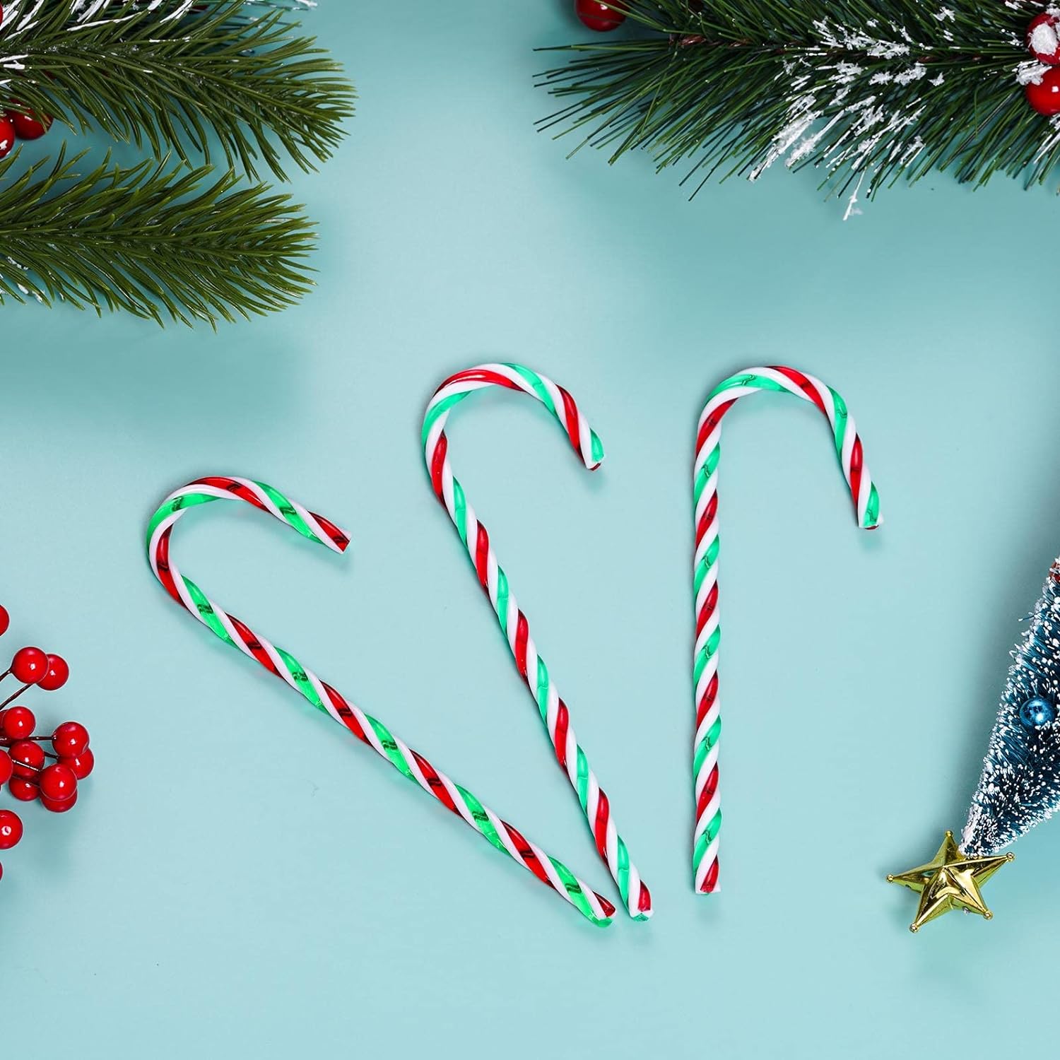 20 pçs bastão de doces de natal árvore de natal pendurado decoração presente de ação de graças bastões de doces - 3