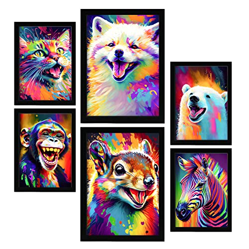 Nacnic abstract animal set_1 aesthetic wall art prints for bedroom or living room design