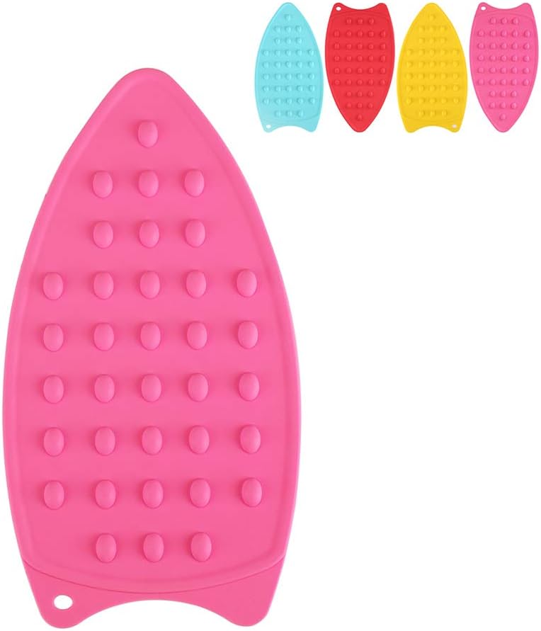 Silikonowa mata do prasowania, wielofunkcyjna silikonowa podkładka pod żelazko na deskę do prasowania, ciepła podkładka (różowa)