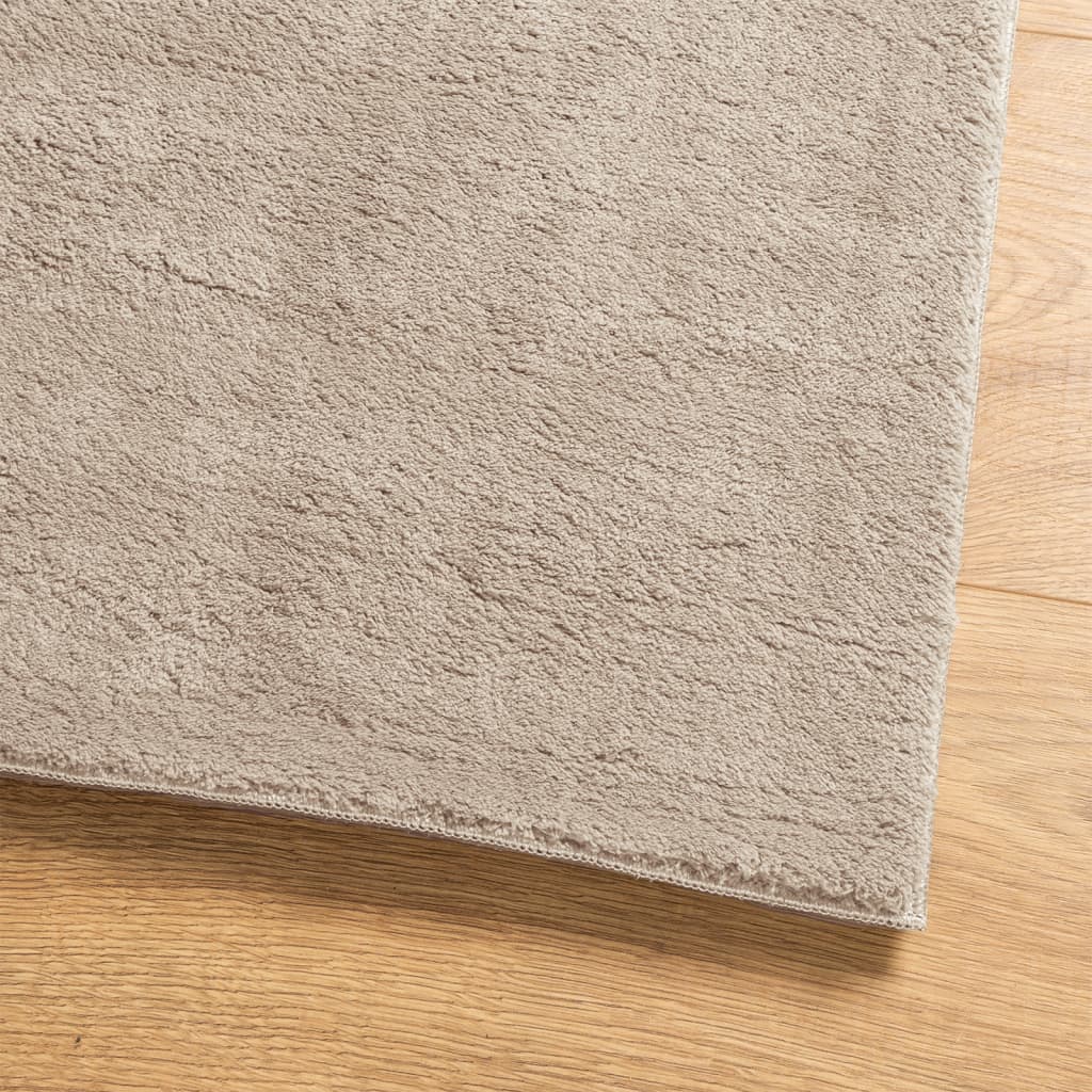 Tapis HUARTE à poils courts doux et lavable sable 200x200 cm - 4