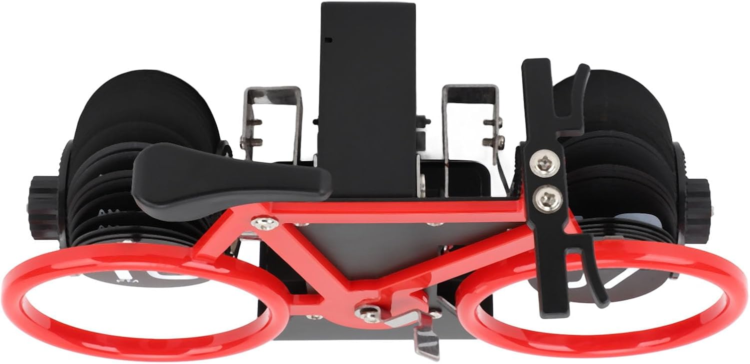 Horloge de table en forme de vélo, horloge à rotation automatique des pages, horloge décorative rétro, horloge à rotation simple des pages (rouge) - 8