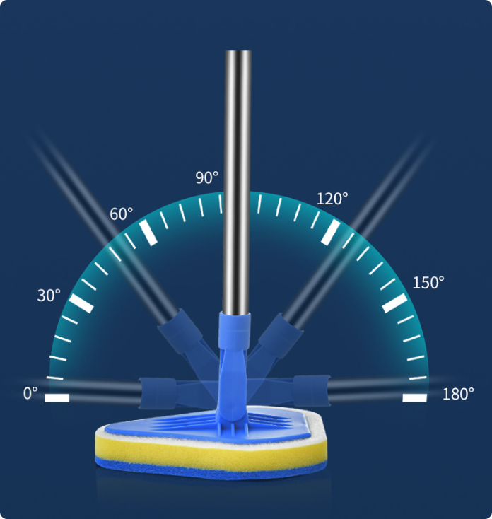 Brosse de nettoyage à long manche de 35 pouces pour le nettoyage du verre - extensible, avec têtes de rechange multifonctionnelles - 4