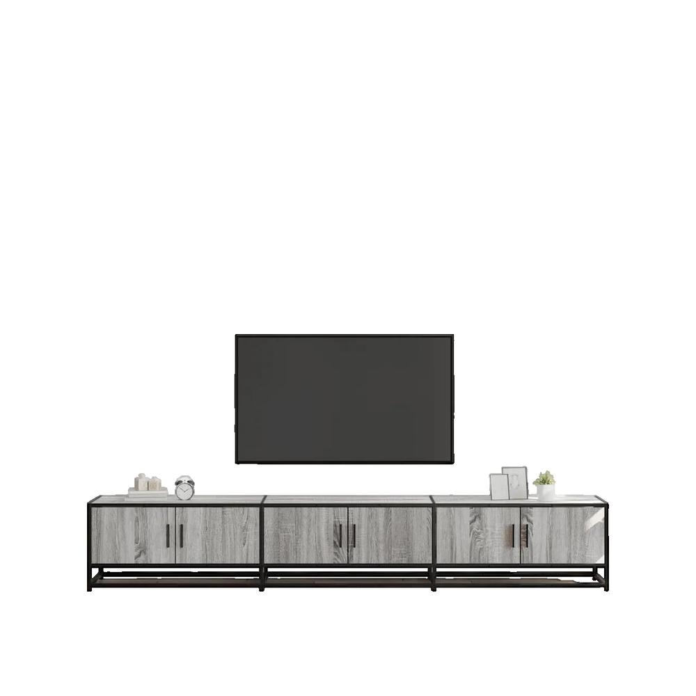 vidaXL Meuble TV sonoma gris 240x35x41 cm bois d'ingénierie - 3
