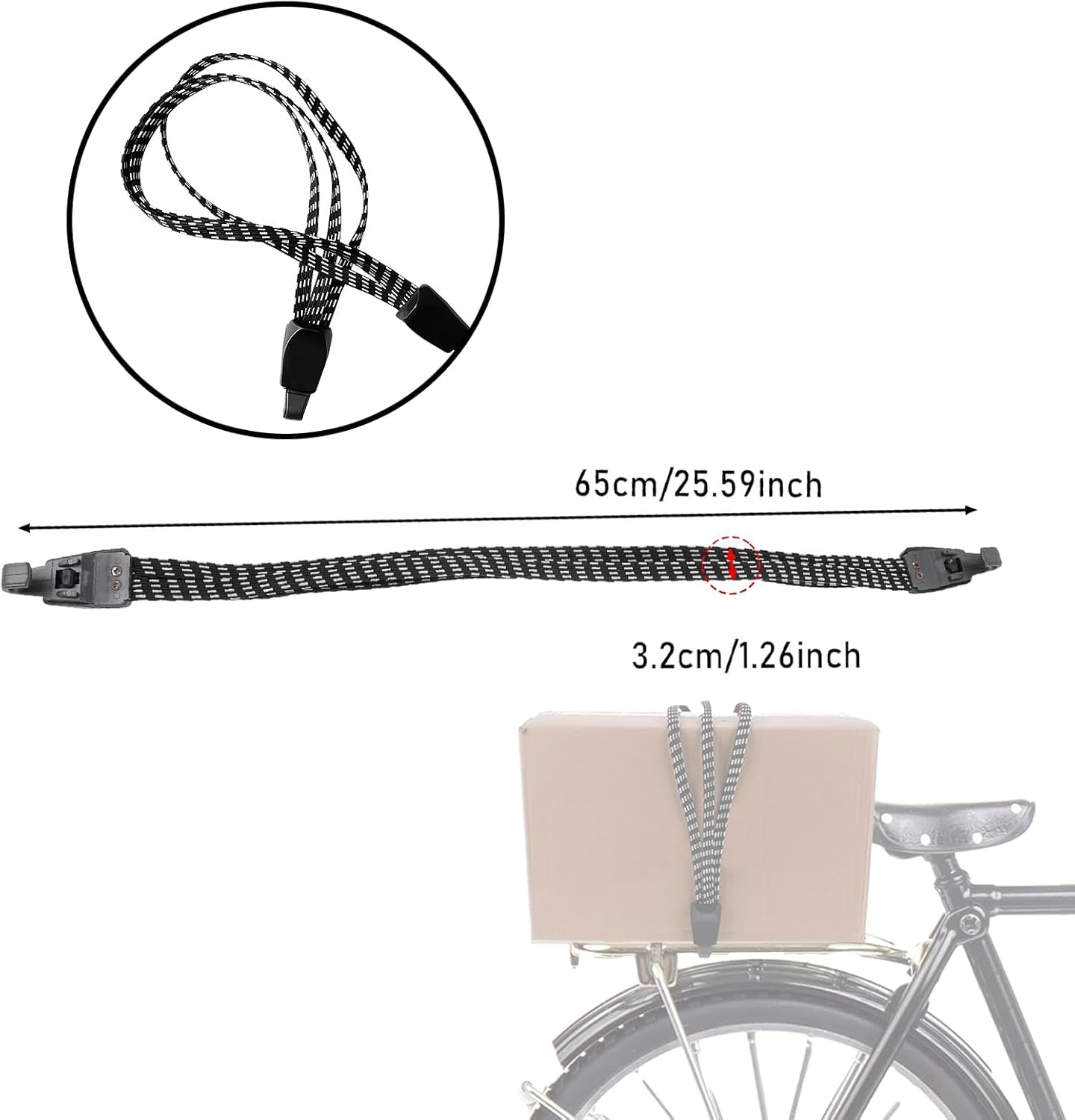 Corde Elastiche Piatte Con Ganci 200 Cm - 4 Pezzi: Cinghie Resistenti Per Bagagli, Bici, Moto, Campeggio E Trasloco - Blu