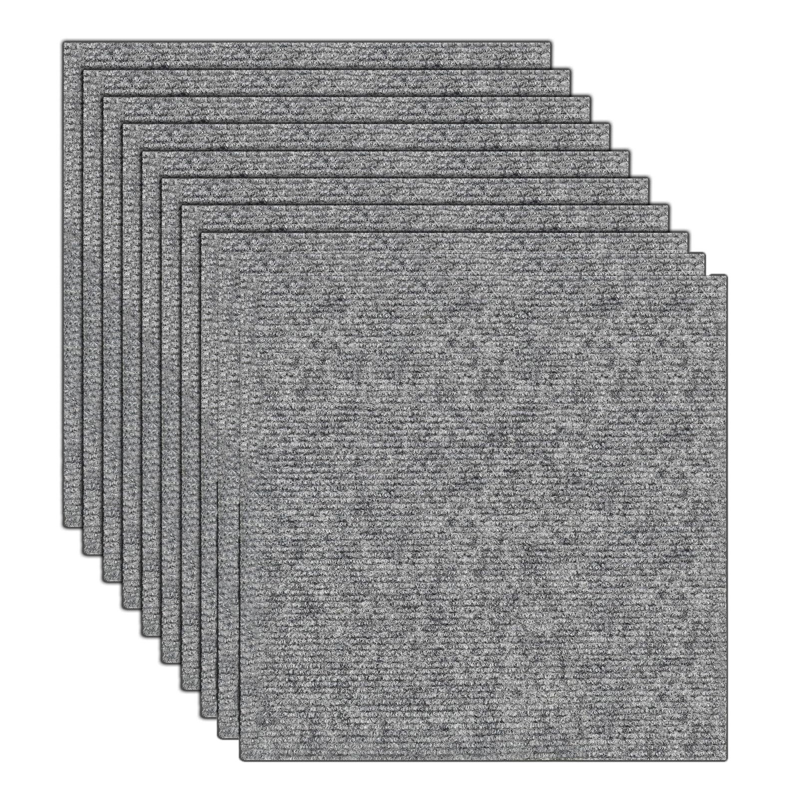 10 uds. alfombra autoadhesiva gris claro baldosas reutilizadas 40cm x 40cm