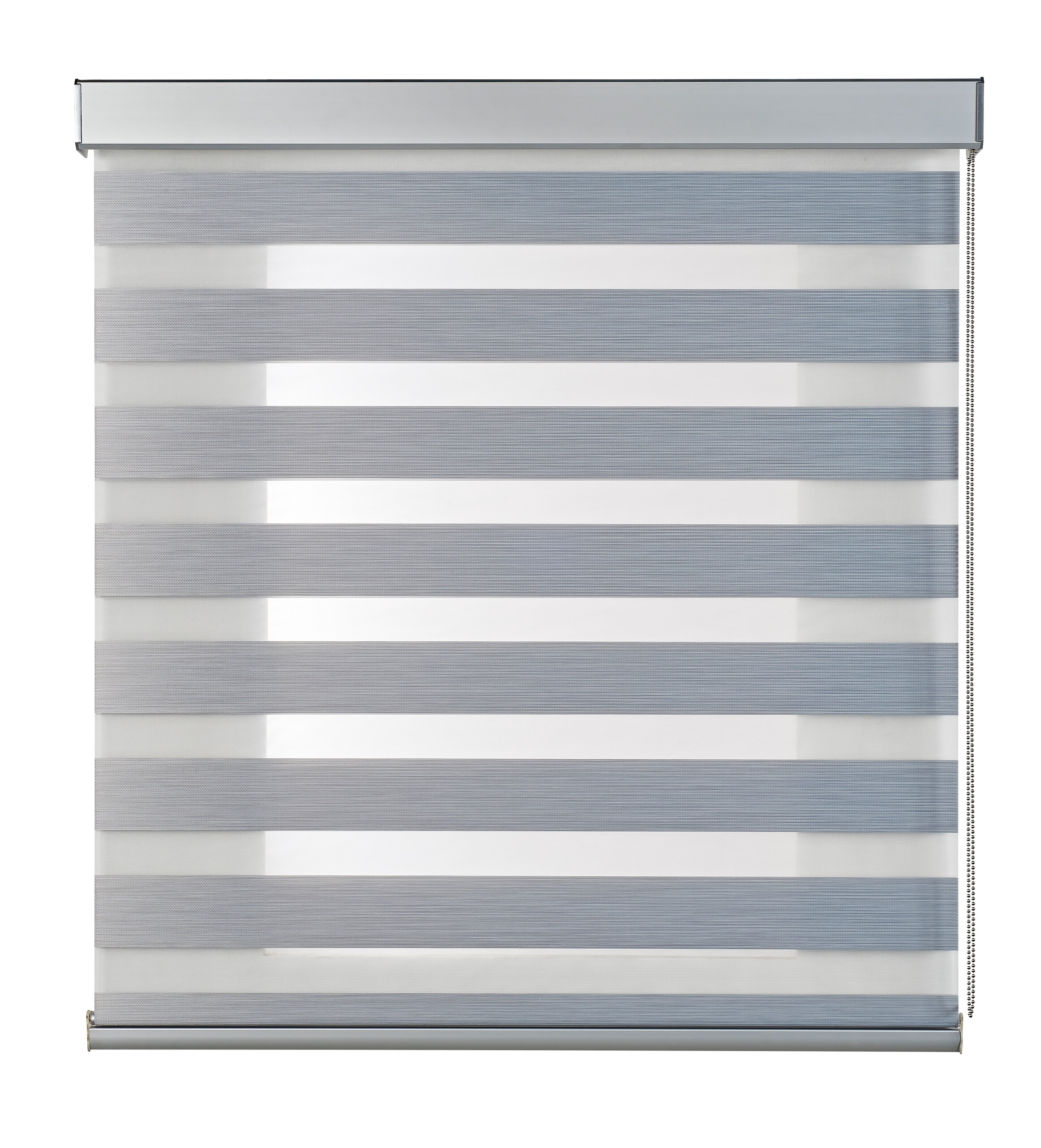 Roleta dzień i noc, roleta zwijana z najwyższej jakości wykończeniem aluminiowym, szary 100 x 250 cm