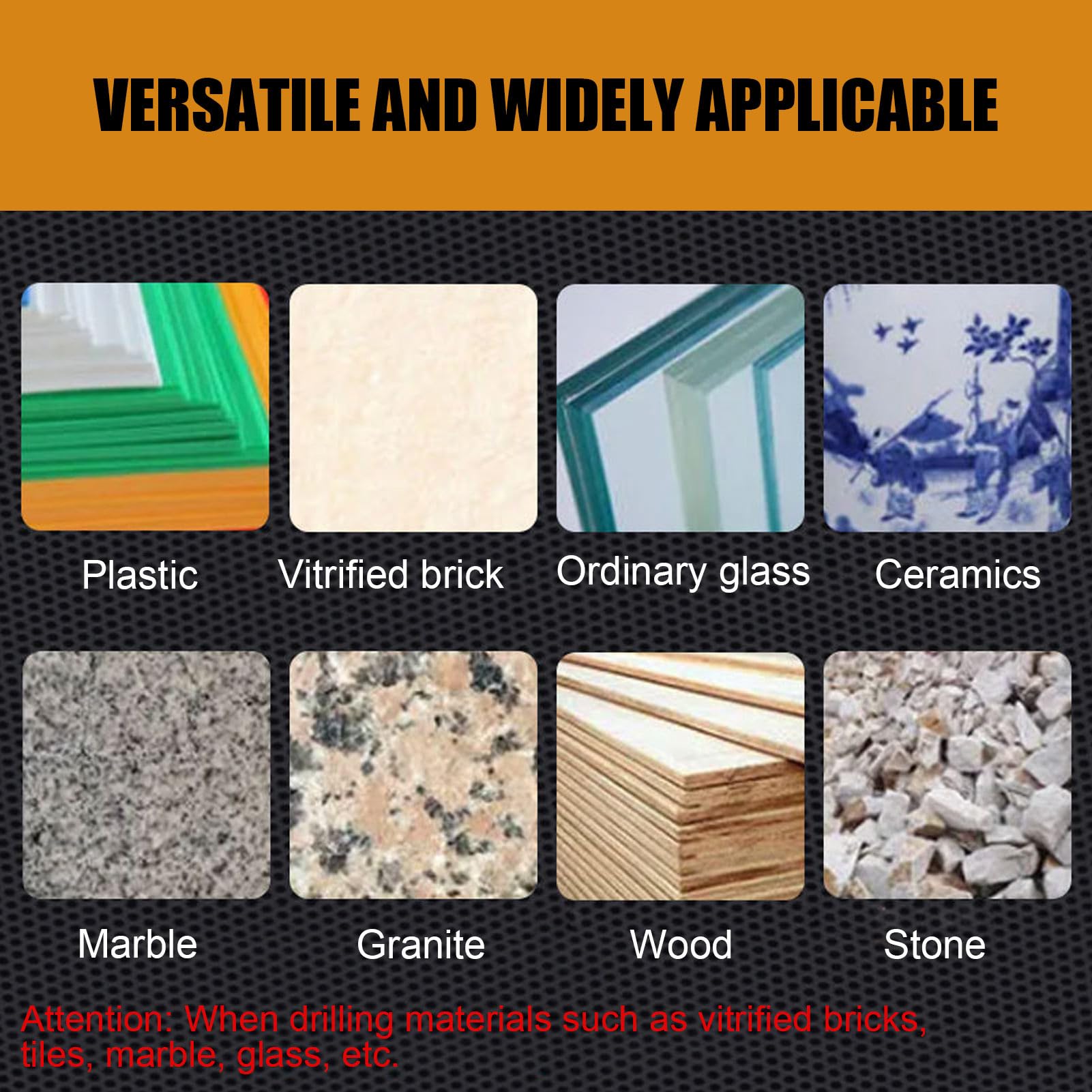 Lot de 4 forets hélicoïdaux en carbure cémenté, forets de maçonnerie filetés multifonctions pour sablage au jet de sable pour verre et céramique - 4