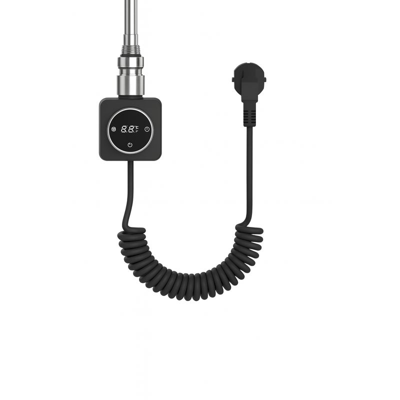 Grzałka elektryczna do grzejnika łazienkowego PREMIO 600W czarna z kablem LUXRAD