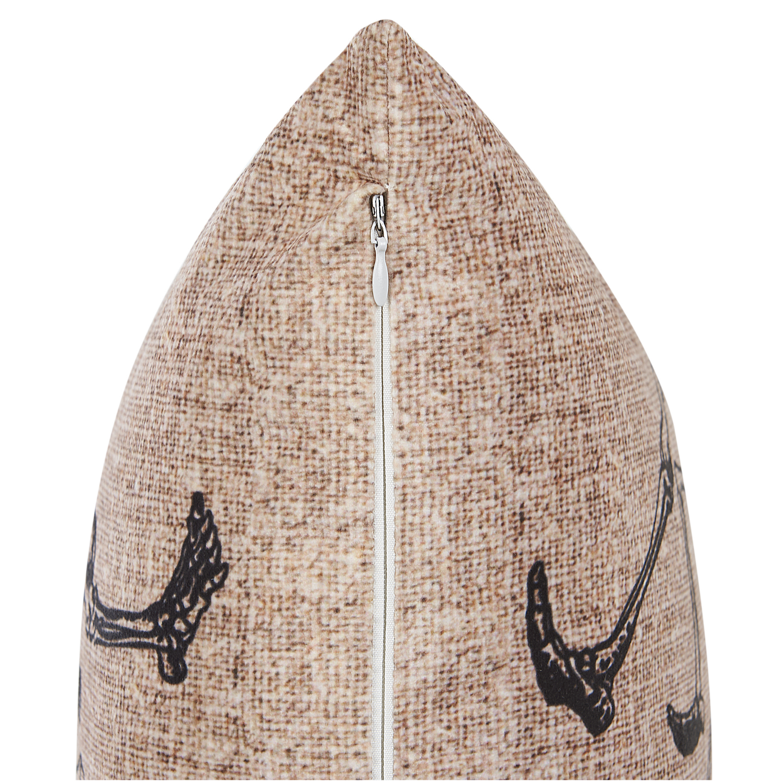 Cuscino decorativo MORTESTI Velluto 45 x 45 cm Beige chiaro Trama astratta - 5