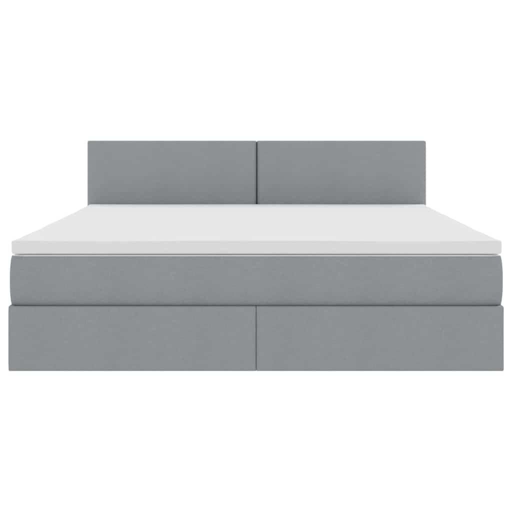Lit avec rangement et matelas gris clair 180 x 200 cm en velours - 7