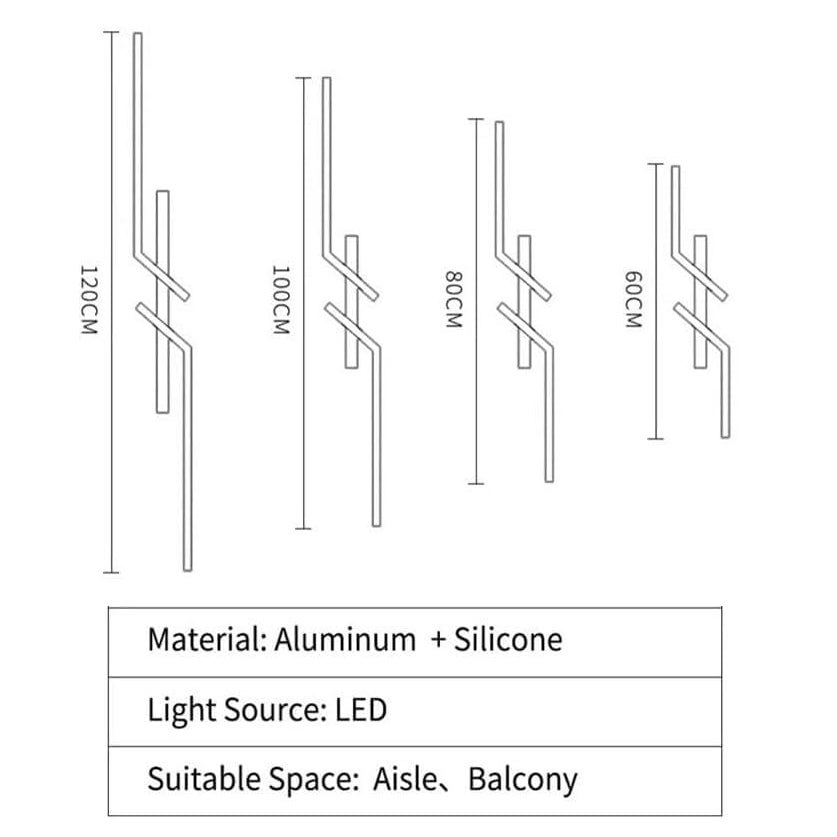 Lampa sufitowa, 100 cm, lampa sufitowa LED, nowoczesna lampa ścienna, metalowy żyrandol, barwa światła 3000 K, kolor czarny - 9