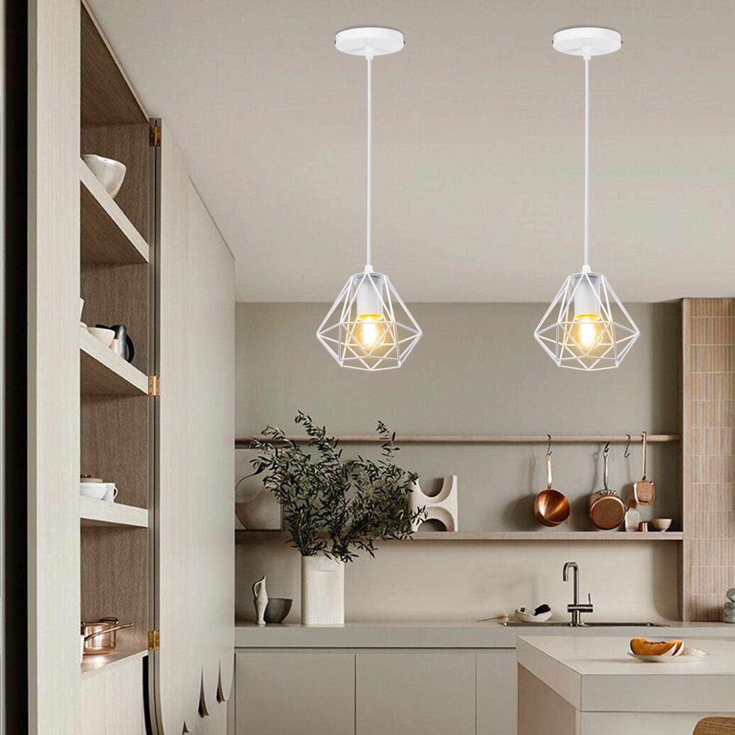 iDEGU 2 Pezzi Plafoniera Vintage E27 Lampadario Soffitto Industriale 16cm Paralume in Metallo Design Gabbia Retrò E27 Lampada da Soffitto per Corridoio, Camera da Letto, Cucina (Gabbia A, Dorato