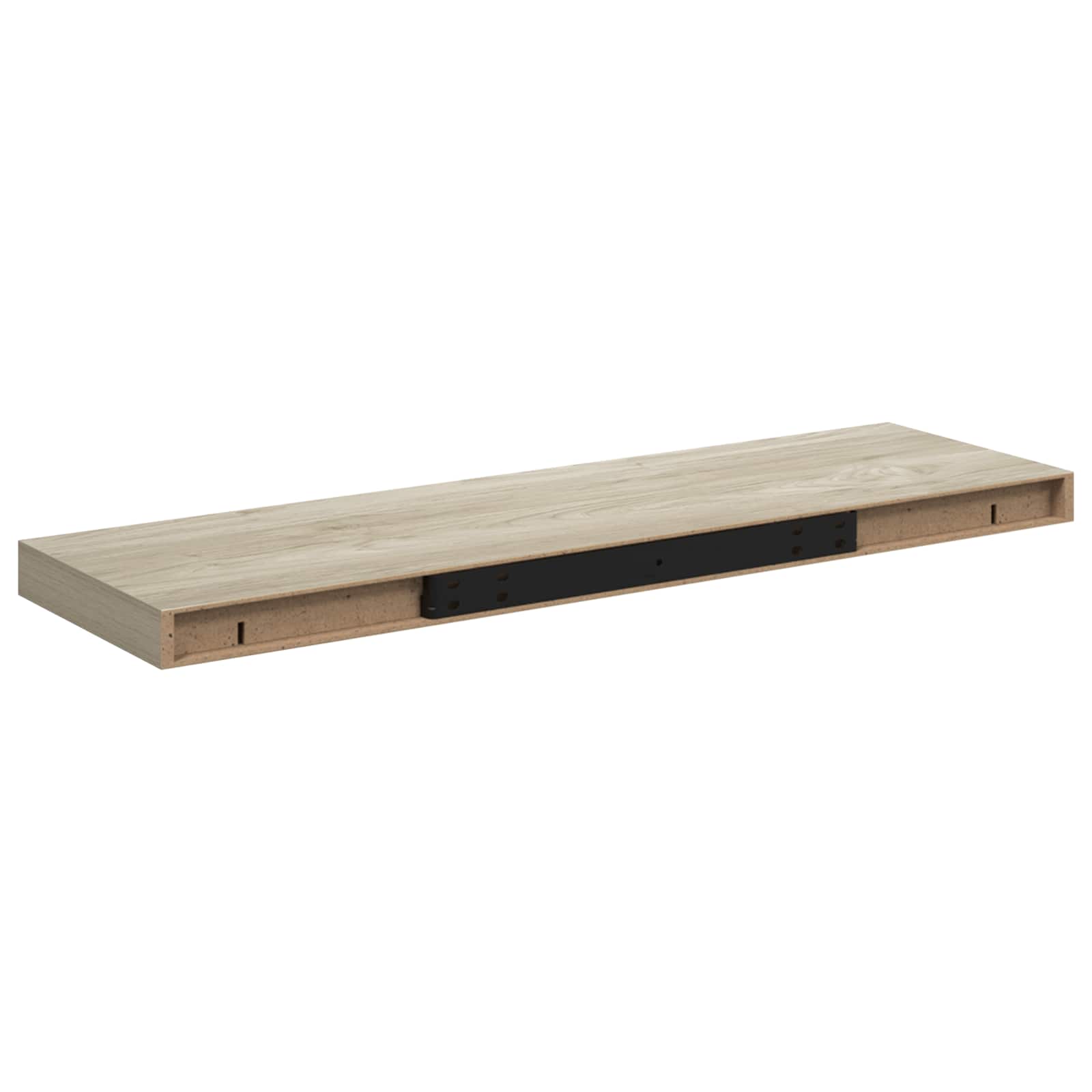 Étagère murale flottante - Fixation invisible - MDF et métal - Chêne ...