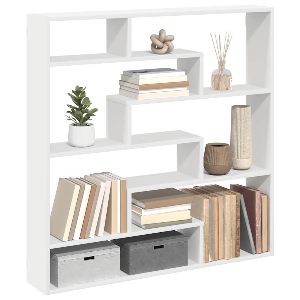 Maison exclusive - estante cubo de pared 7 compartimentos madera ingeniería blanco