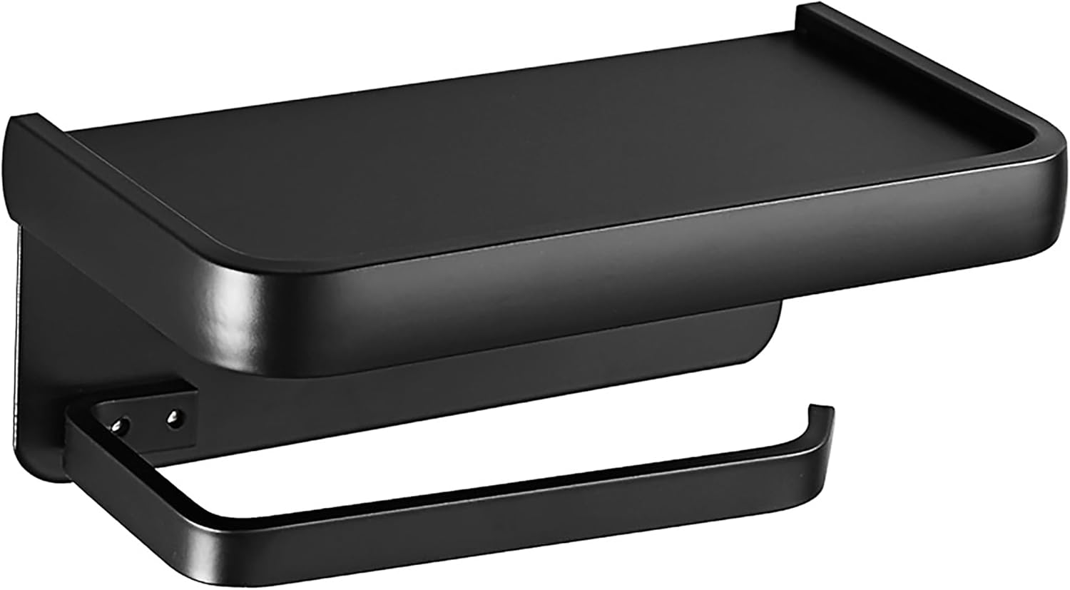 Uchwyt ścienny na papier toaletowy, uchwyt na ręczniki papierowe, montaż na śruby lub klej, odpowiedni do łazienki i kuchni - czarny