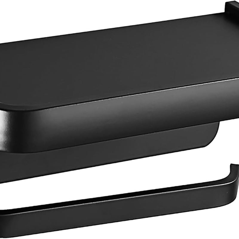 Uchwyt ścienny na papier toaletowy, uchwyt na ręczniki papierowe, montaż na śruby lub klej, odpowiedni do łazienki i kuchni - czarny