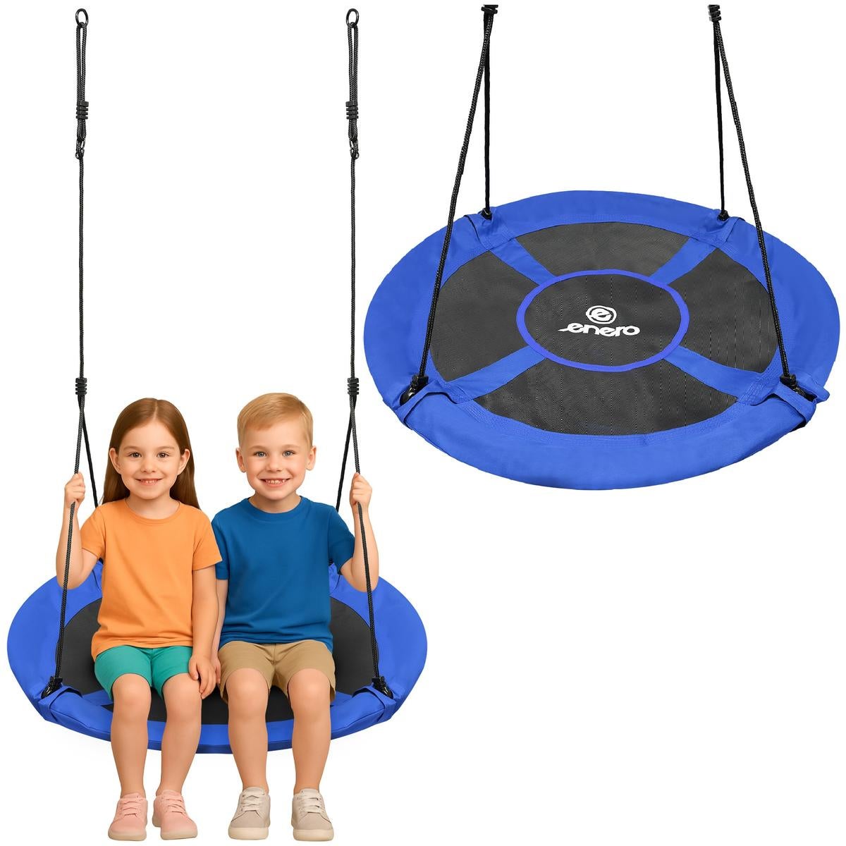 Huśtawka ogrodowa bocianie gniazdo średnica 100 cm Enero niebieska