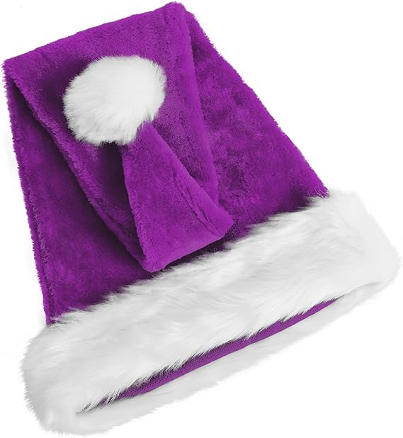 sztuka (32*70CM) fioletowa długa czapka świąteczna, czapka świąteczna dla dorosłych mężczyzn i kobiet, czapka świąteczna, czapka Mikołaja - 3