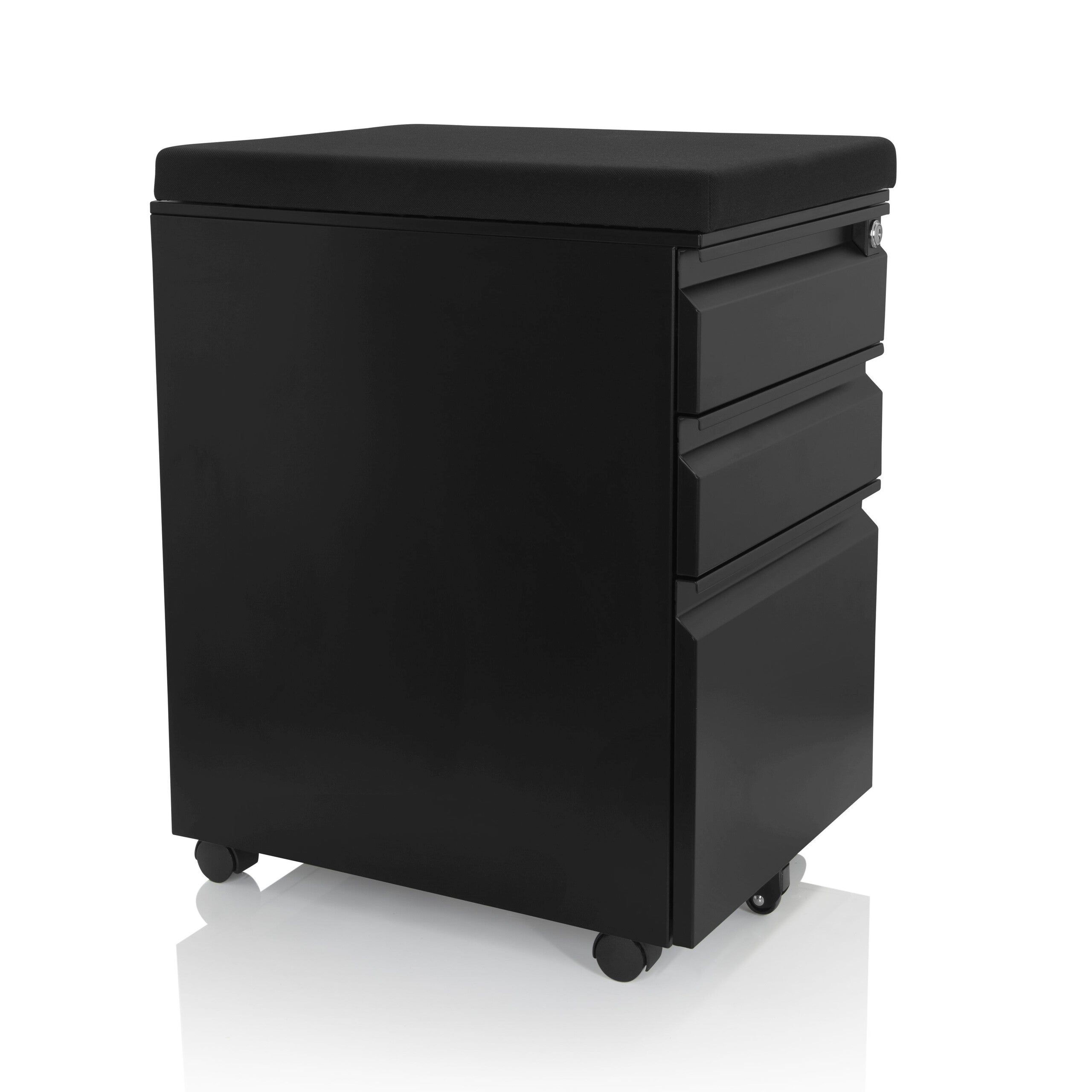 Cassettiera su ruote COLOR OS Acciaio nero incl. cuscino di seduta nero hjh OFFICE - 4